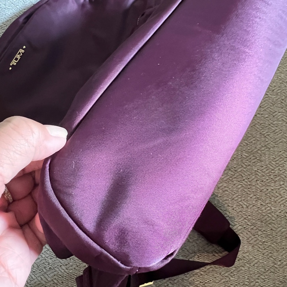 TUMI Burgundy and Gold Backpack - Picture 4 of 9
